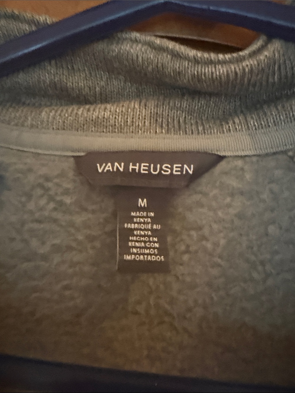 NWT Van Heusen Full Zip Fleece Jacket Mock Neck M Gray - Picture 4 of 8